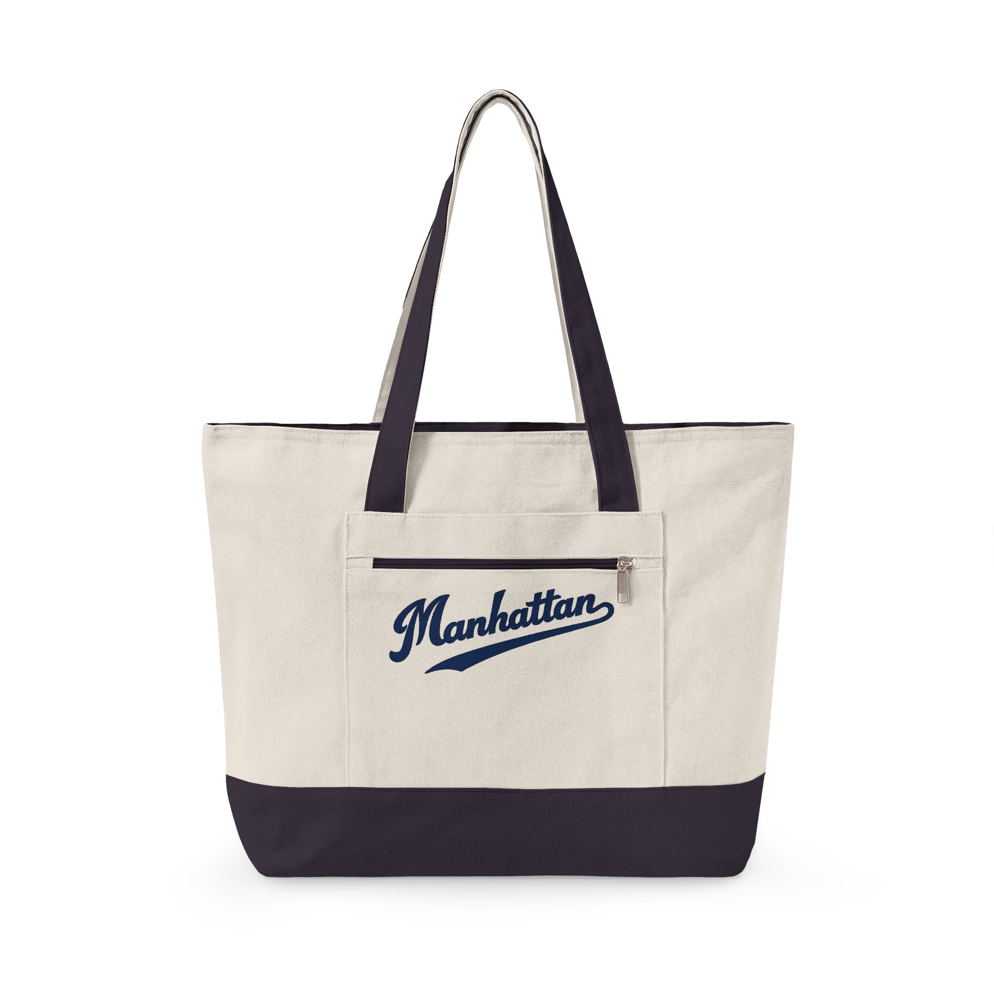 Manhattan Canvas Tote — Zippered Market Bag