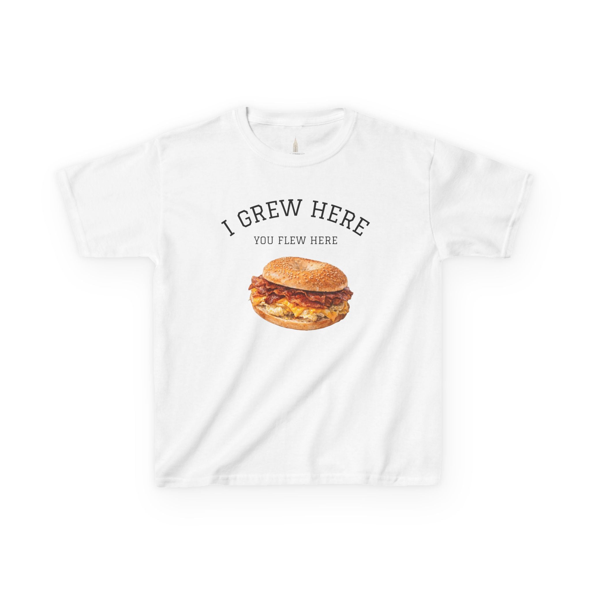 Bacon Egg and Cheese NYC Kids Tee —  I Grew Here You Flew Here T-Shirt for Children