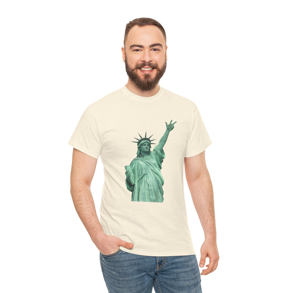 Customizable Statue of Liberty Three Points T-Shirt | NYC Jalen Brunson Basketball 3 Point Shot Tee
