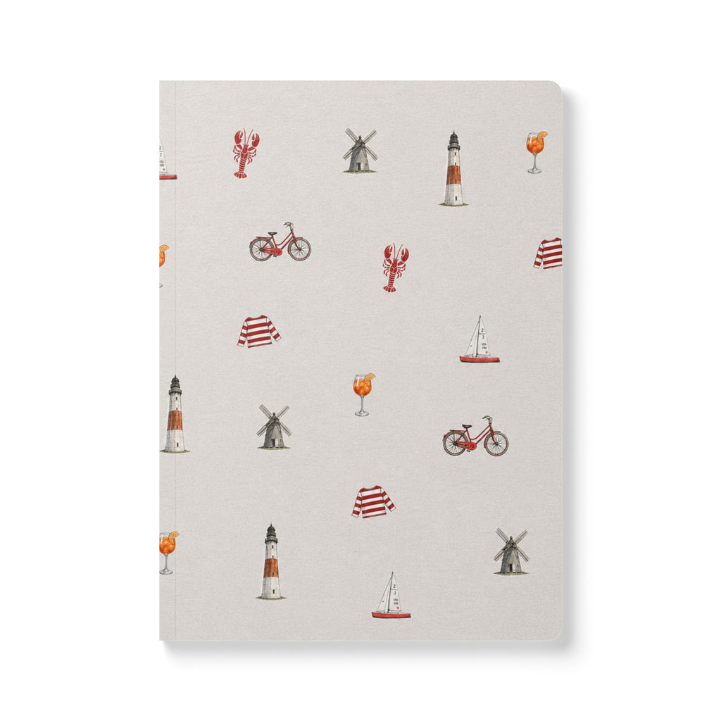Icons of the Hamptons Heather Gray Softcover Notebook