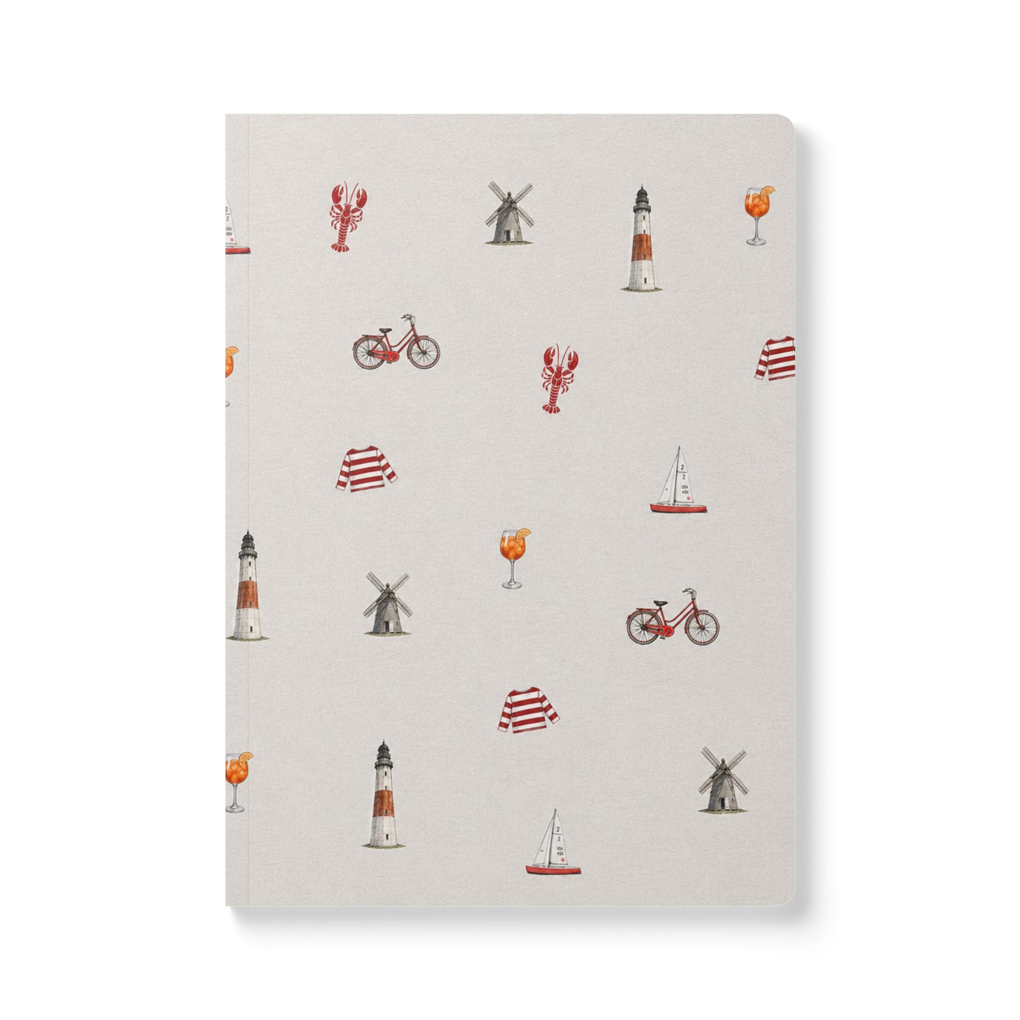 Icons of the Hamptons Heather Gray Softcover Notebook