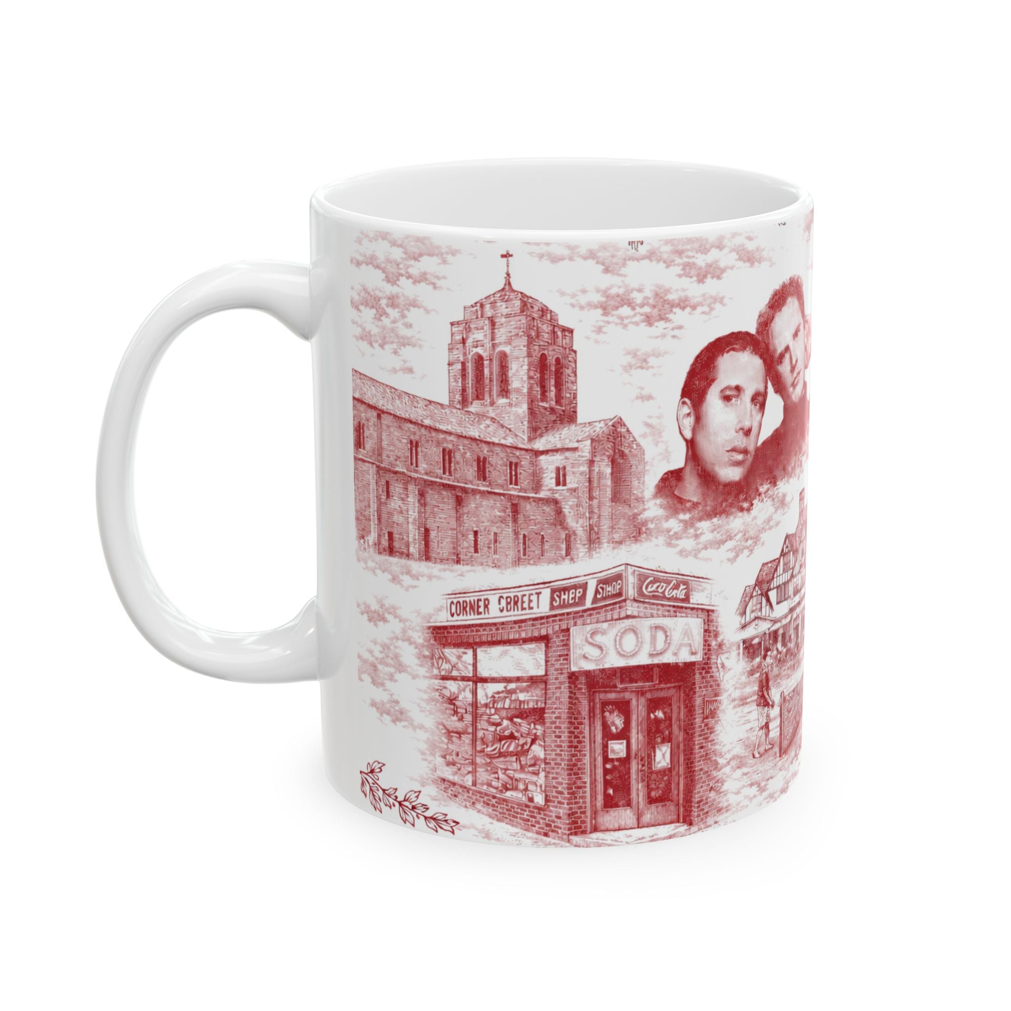 Forest Hills Red Toile de Jouy Mug | Queens Chinoiserie Coffee Cup