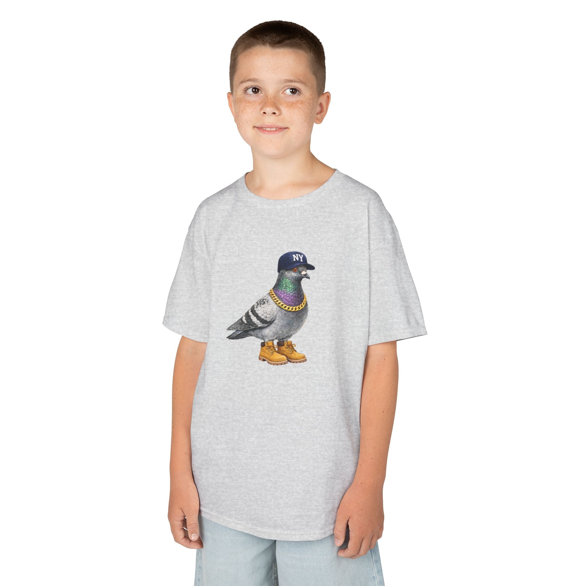 Customizable Bronx NYC Pigeon Kid Tee —  Cute Baseball Fan Bird T-Shirt for Children