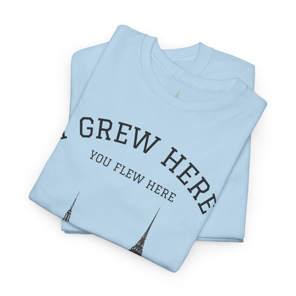 New York City Skyline Tee | I Grew Here You Flew Here Empire State & Chrysler Buildings Manhattan Tee