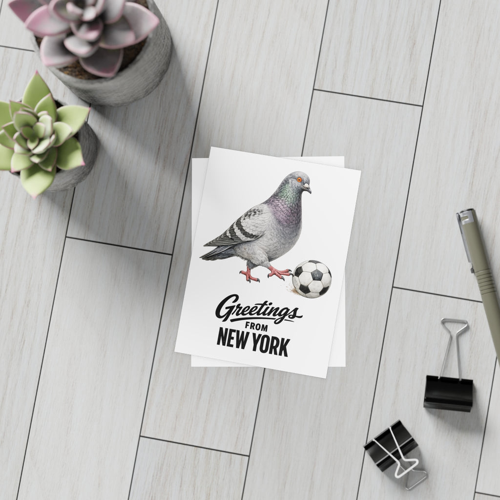 Soccer Player NYC Pigeon New York Postcard Bundle (envelopes included)