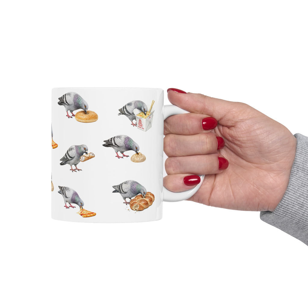 NYC Pigeon New York Food Influencer Ceramic Mug — NYC Foodie Coffee Mug 11oz