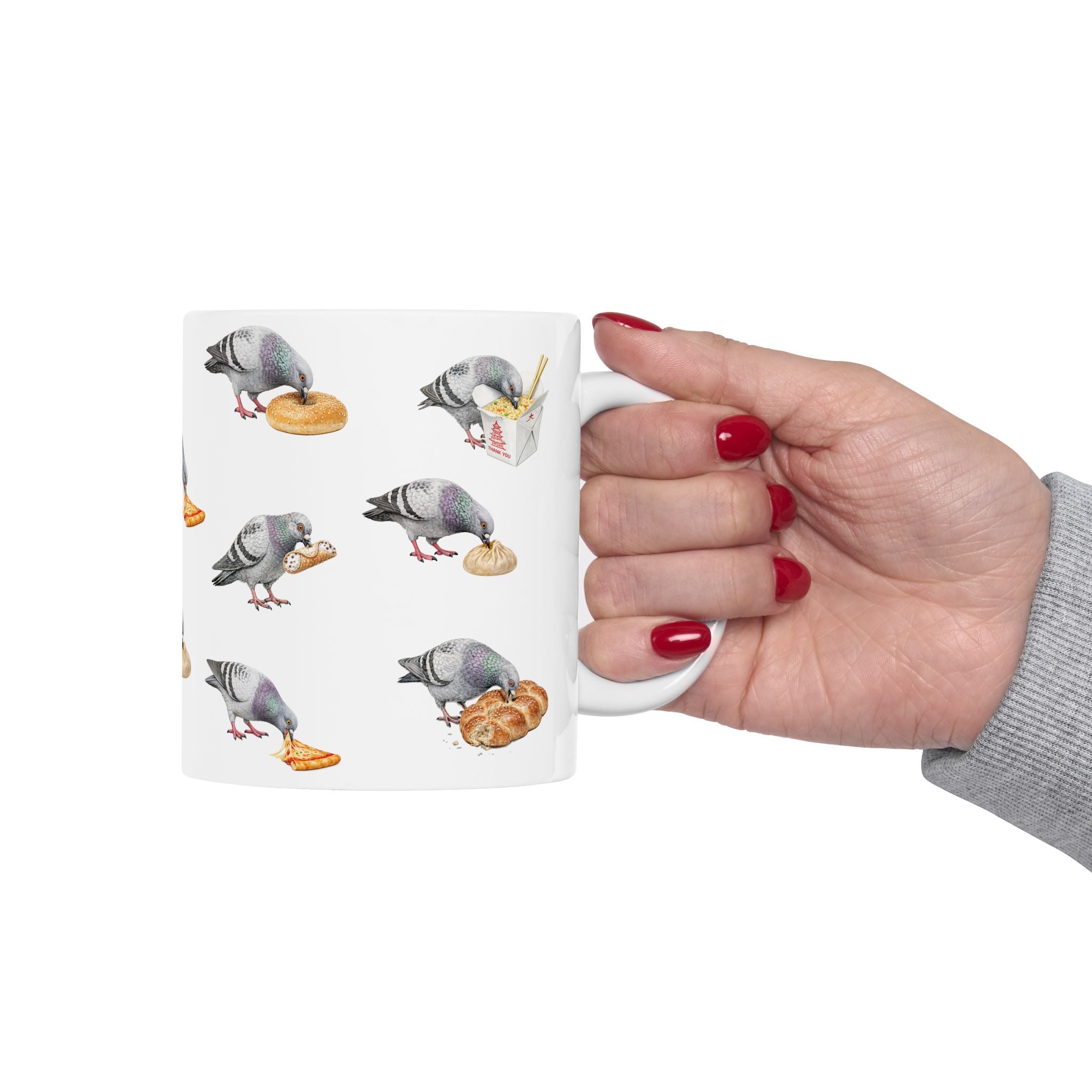 NYC Pigeon New York Food Influencer Ceramic Mug — NYC Foodie Coffee Mug 11oz