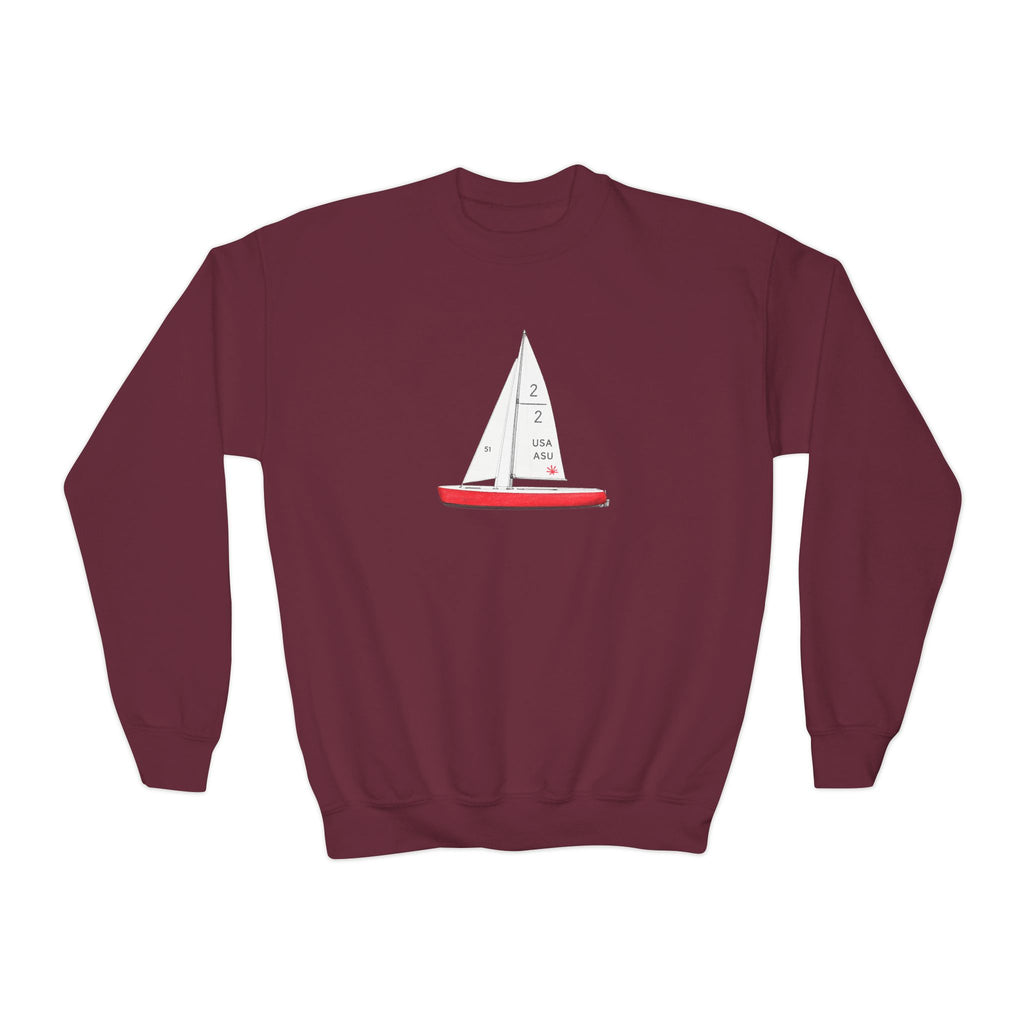Central Park Model Sailboat NYC Kids Sweatshirt —  New York Sailboat Graphic Childrens Sweater