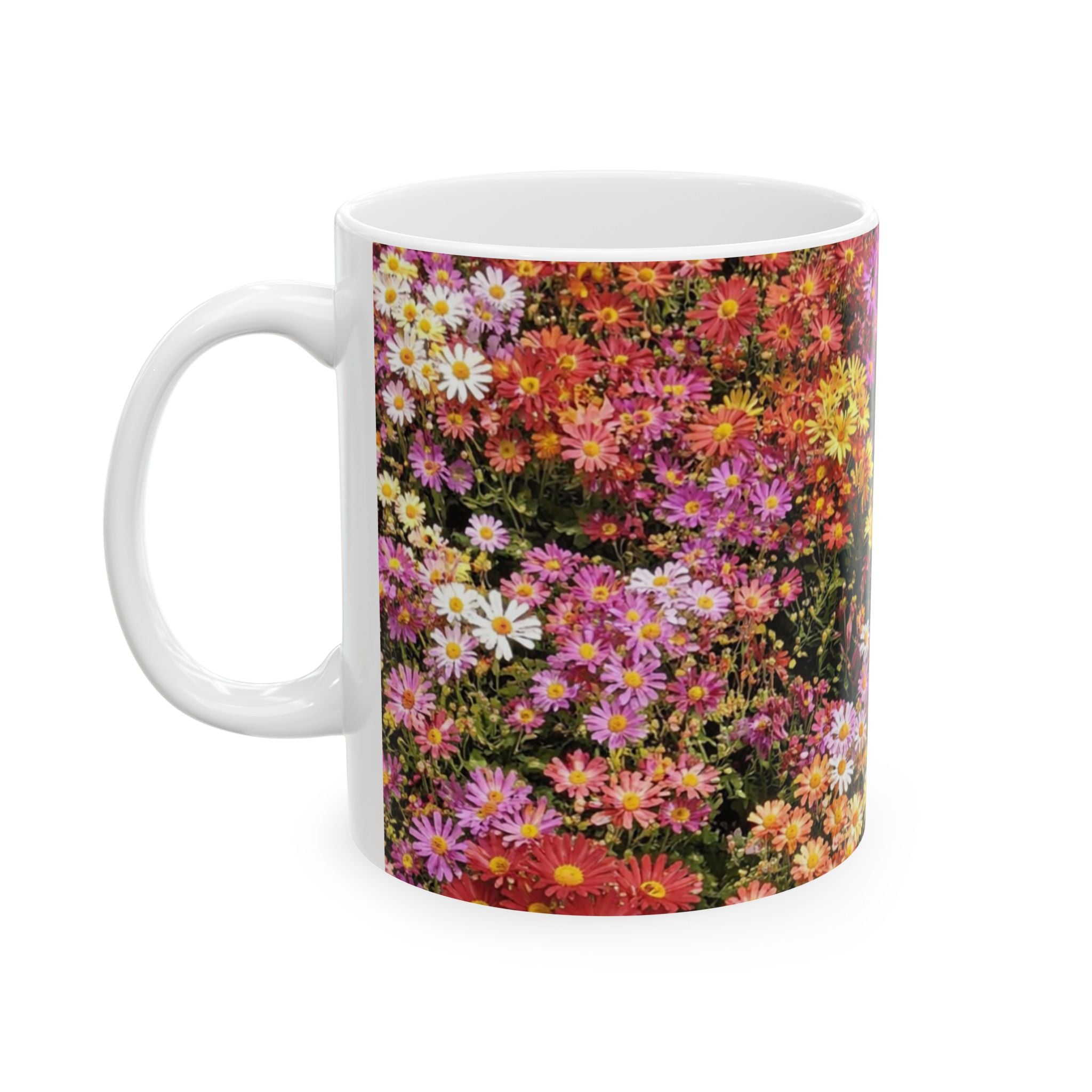 Taza de flores de crisantemo coreano de Central Park | Taza de café de cerámica floral