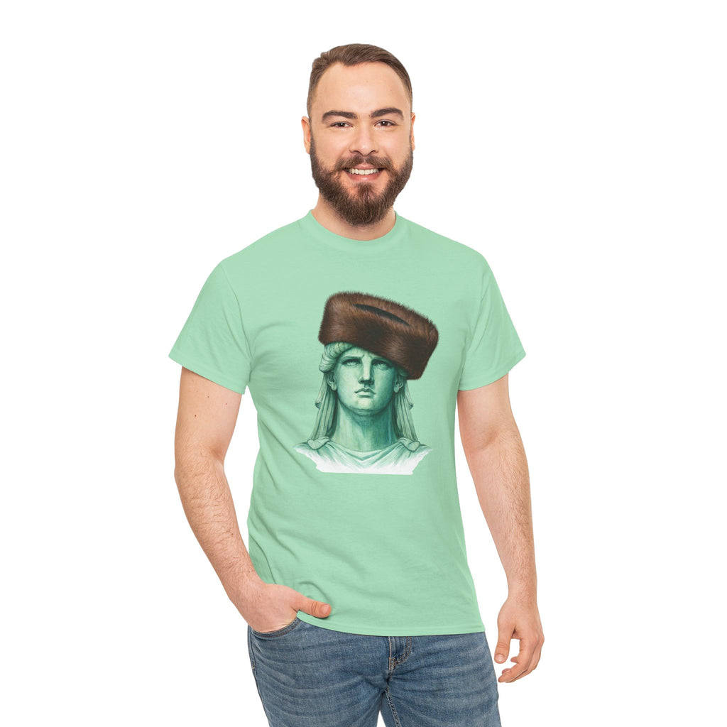 Statue of Liberty Crowned with Shtreimel T-Shirt | NYC Statue Tee