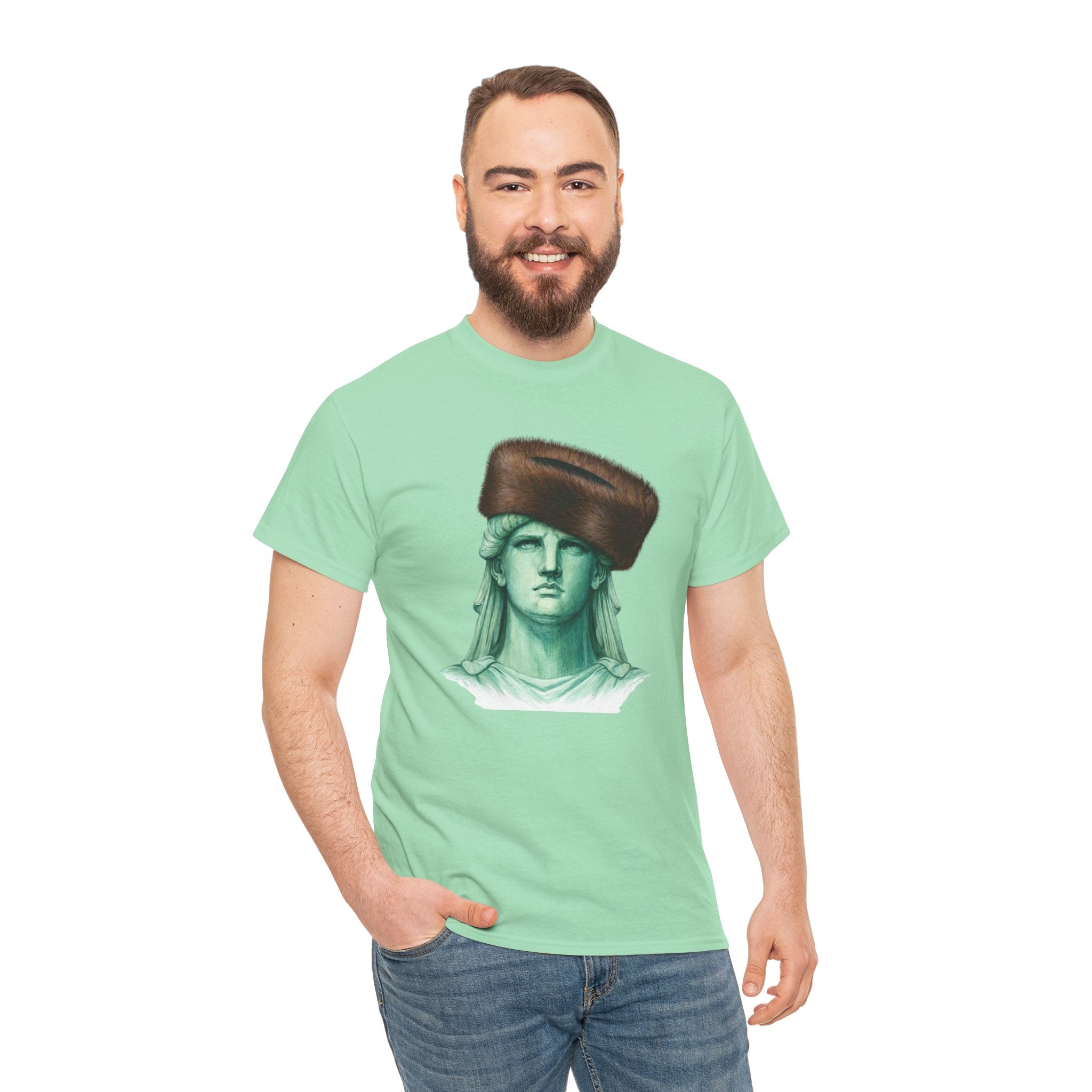 Statue of Liberty Crowned with Shtreimel T-Shirt | NYC Statue Tee