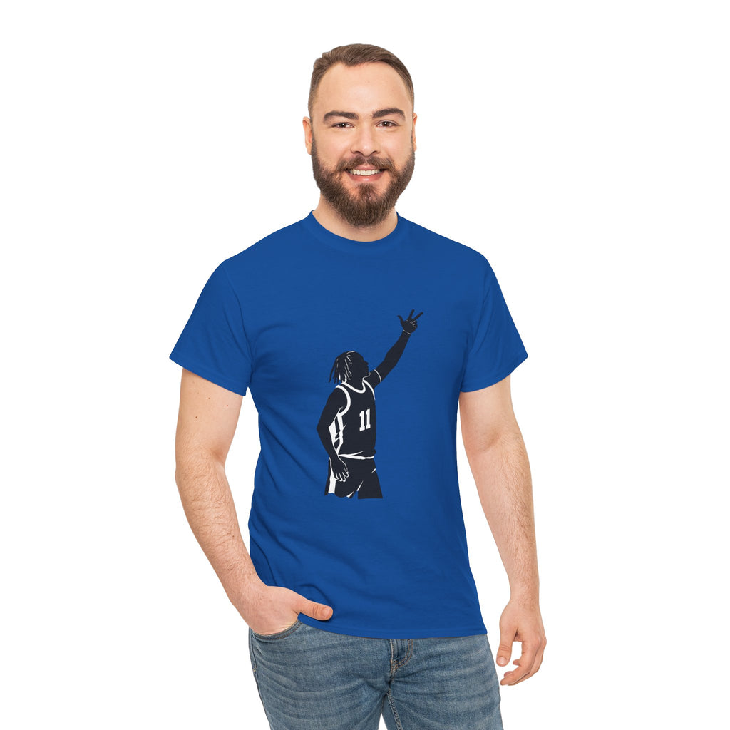 Customizable Jalen Brunson 3 Points Celly T-Shirt | New York Basketball Tee