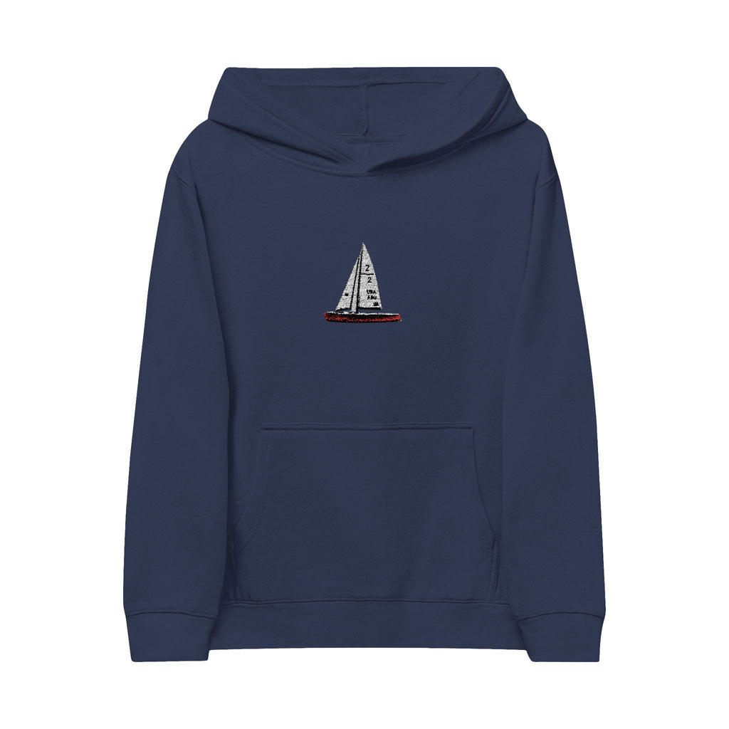 Central Park Model Sailboat NYC Kids Embroidered Sailboat Fleece Hoodie