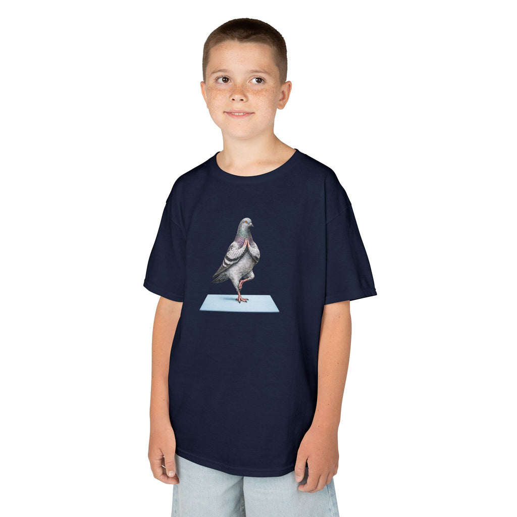 Customizable Central Park NYC Pigeon Kids Yoga Tee — Cute Bird Yoga T-Shirt for Children