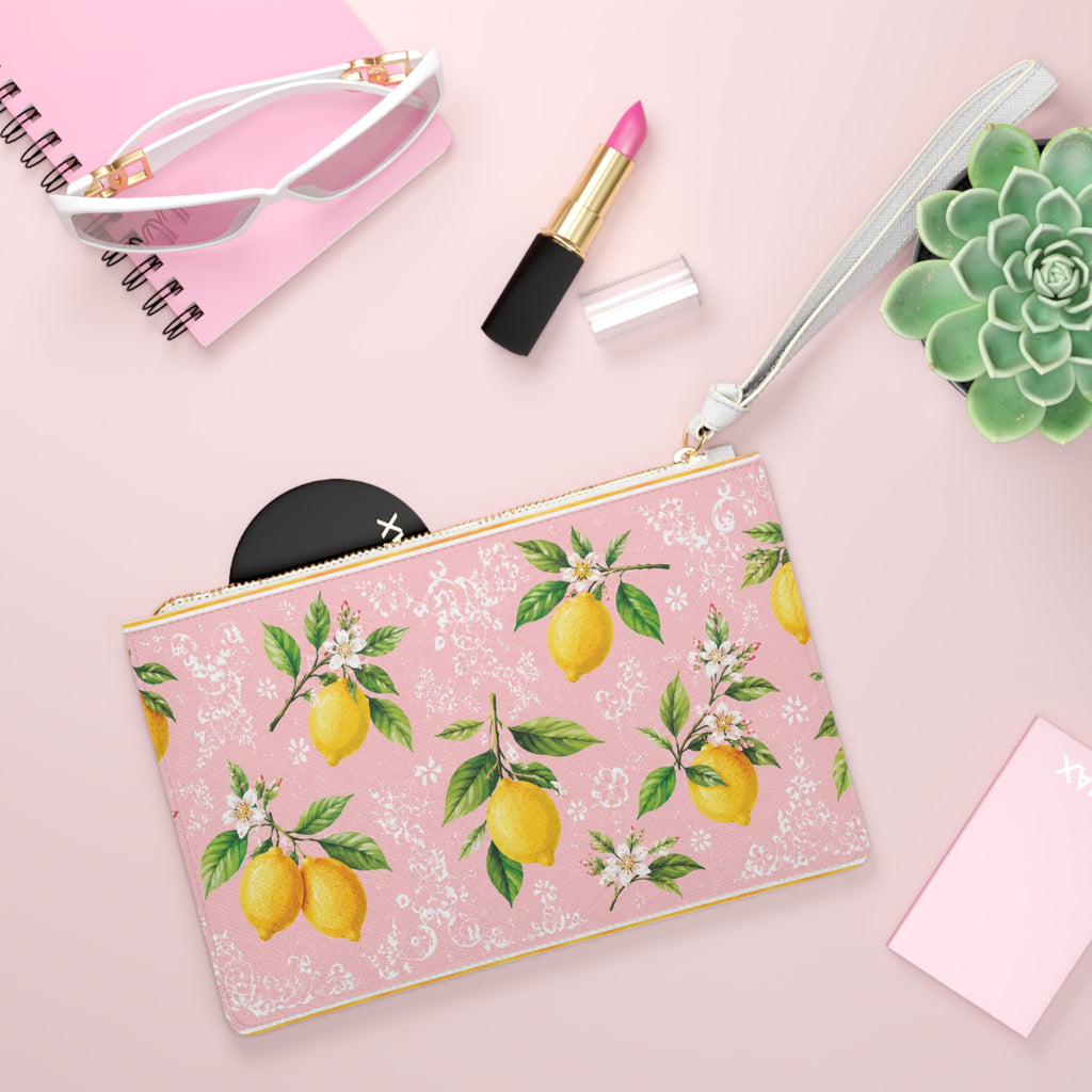 Little Italy Amalfi Pink and White with Lemon 2 Clutch