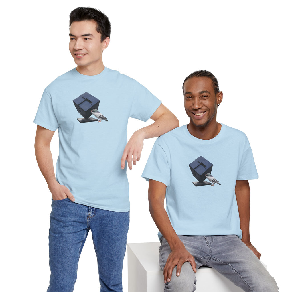 Customizable Astor Place NYC Pigeon T-Shirt | Alamo Black Cube Tee