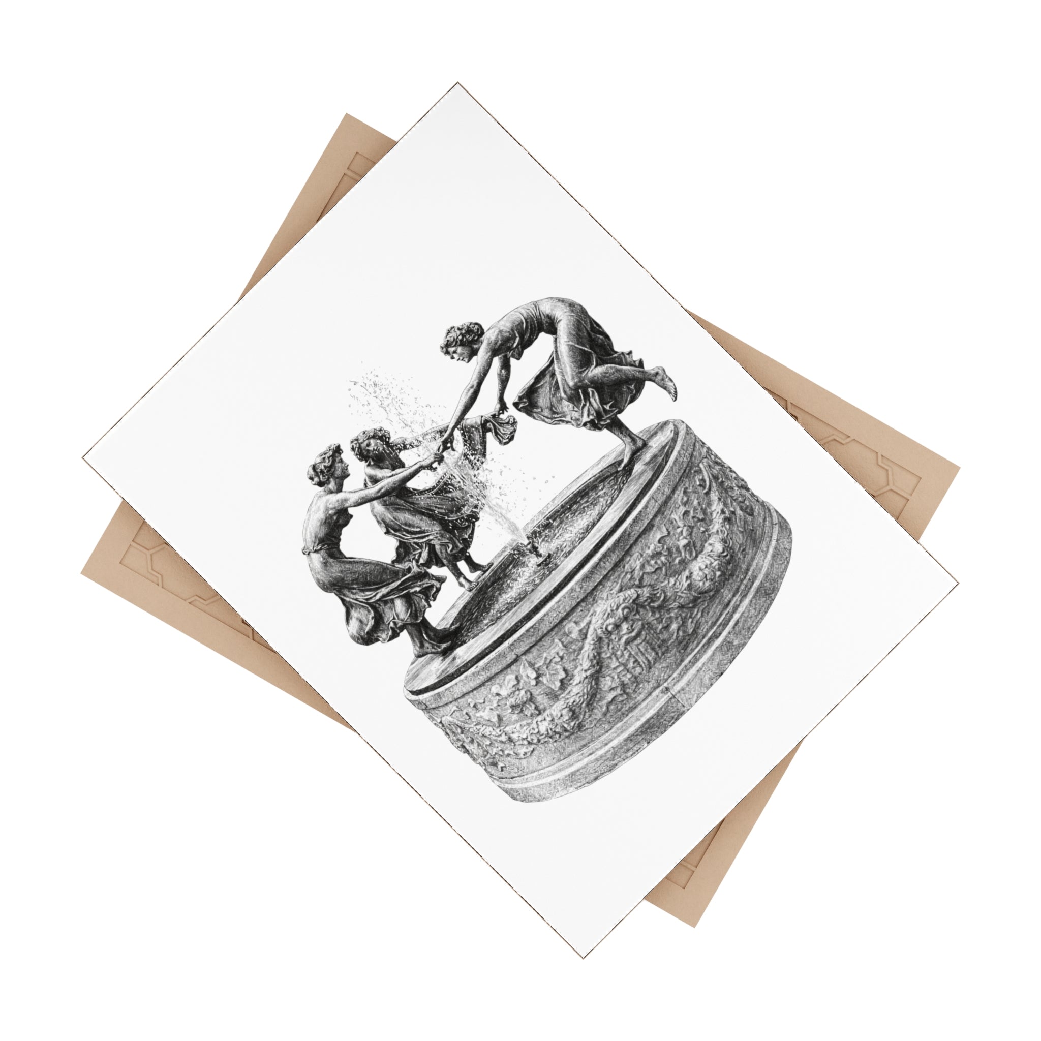 Central Park Untermeyer Fountain Ceramic Shower Tile 6" x 8"