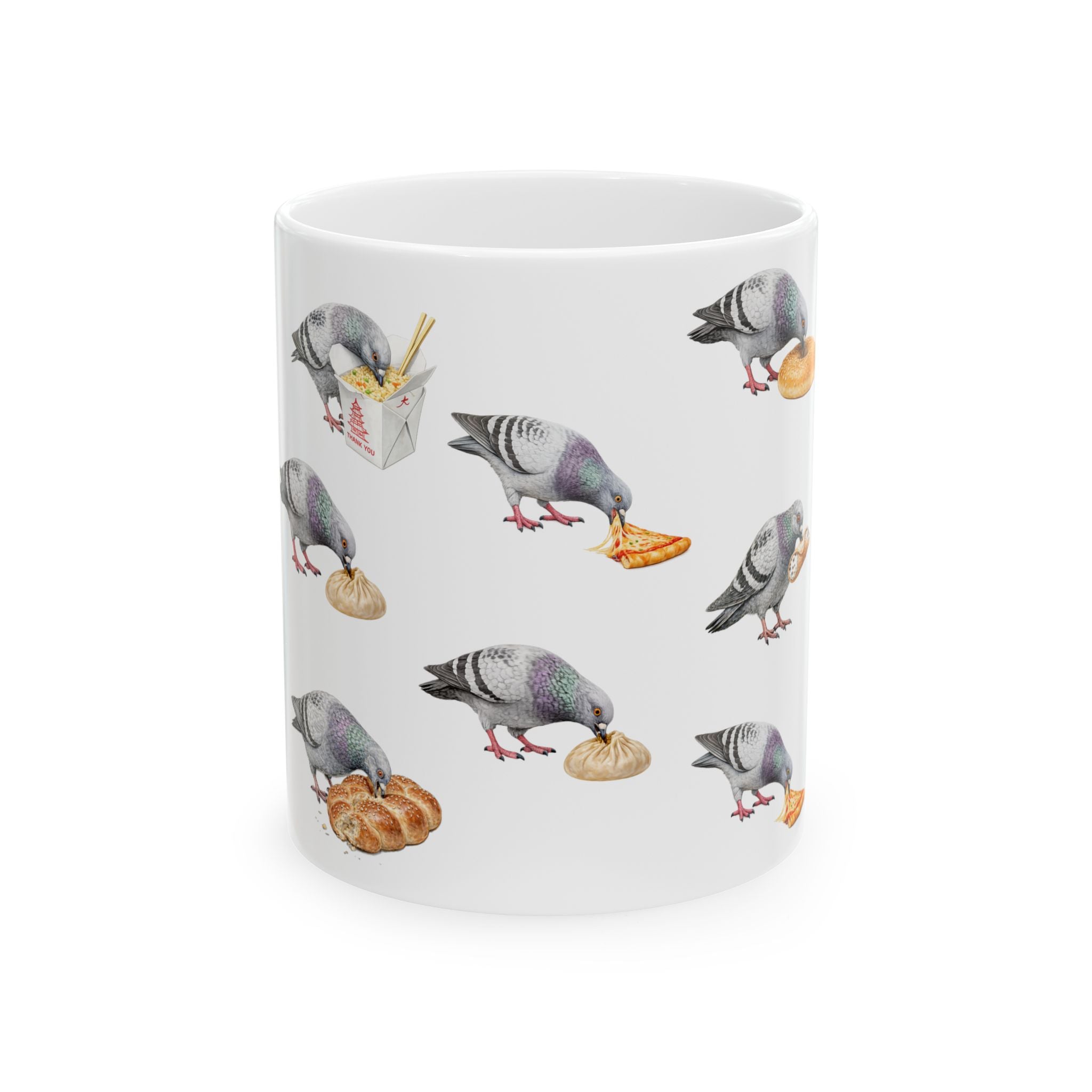 NYC Pigeon New York Food Influencer Ceramic Mug — NYC Foodie Coffee Mug 11oz