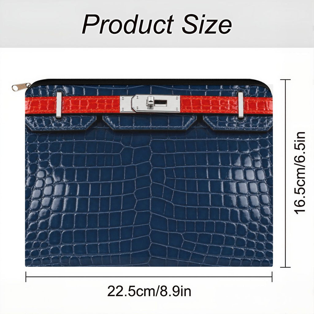 Canal Street Navy Croc Print Large Coin Purse