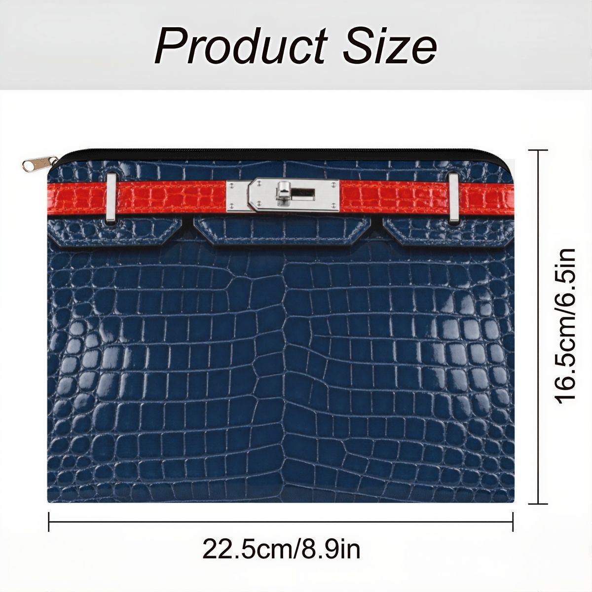 Canal Street Navy Croc Print Large Coin Purse