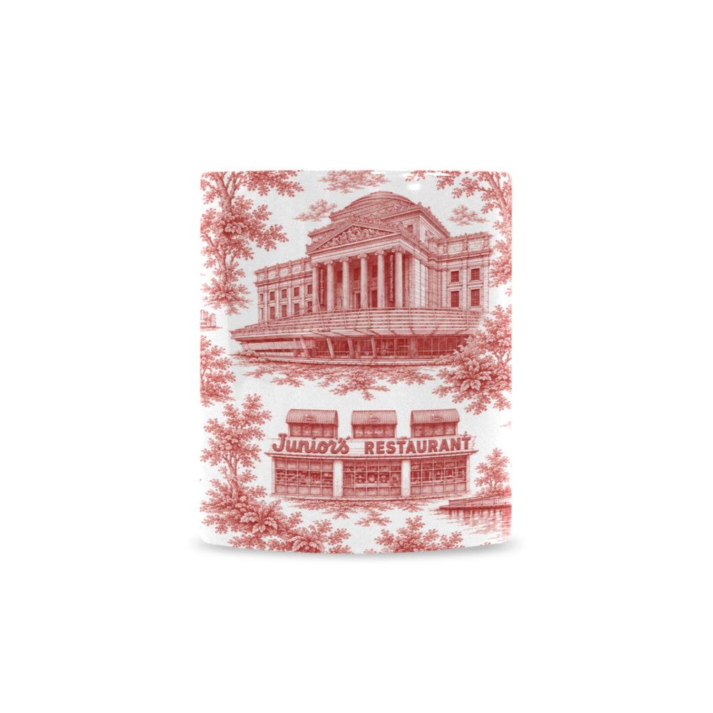 Brooklyn Red Toile de Jouy Mug | New York City Chinoiserie Ceramic Coffee Cup Custom White Mug (11oz)