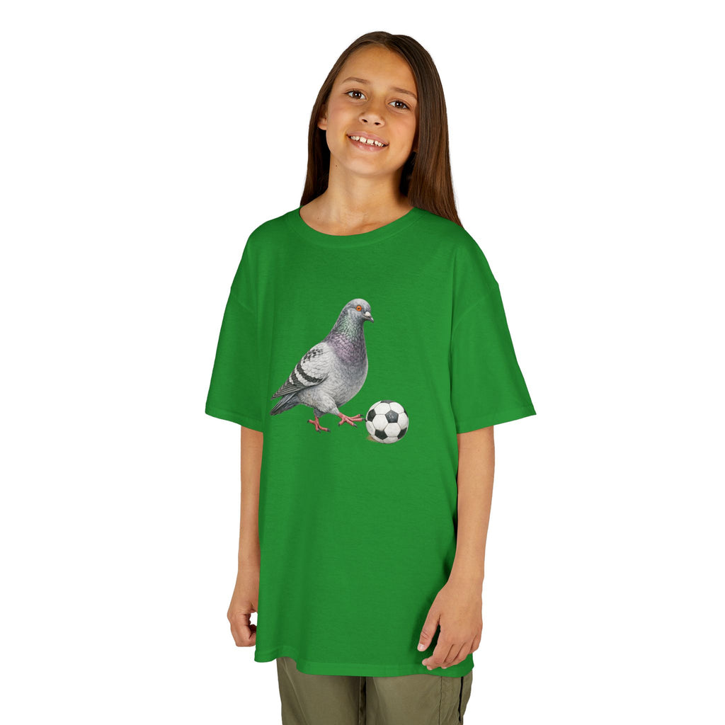 Customizable Corona NYC Pigeon Kids Soccer Tee — Cute Bird Soccer T-Shirt for Children