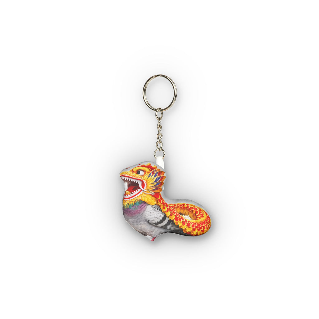 Chinatown NYC Pigeon Mini Plush Keychain | Chinese New Year Parade Dragon Bird Lovers Plushie Bag Charm