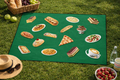 Italian Food Plush Picnic Blanket | Pizza Pasta Cappuccino Italian Picnic Print