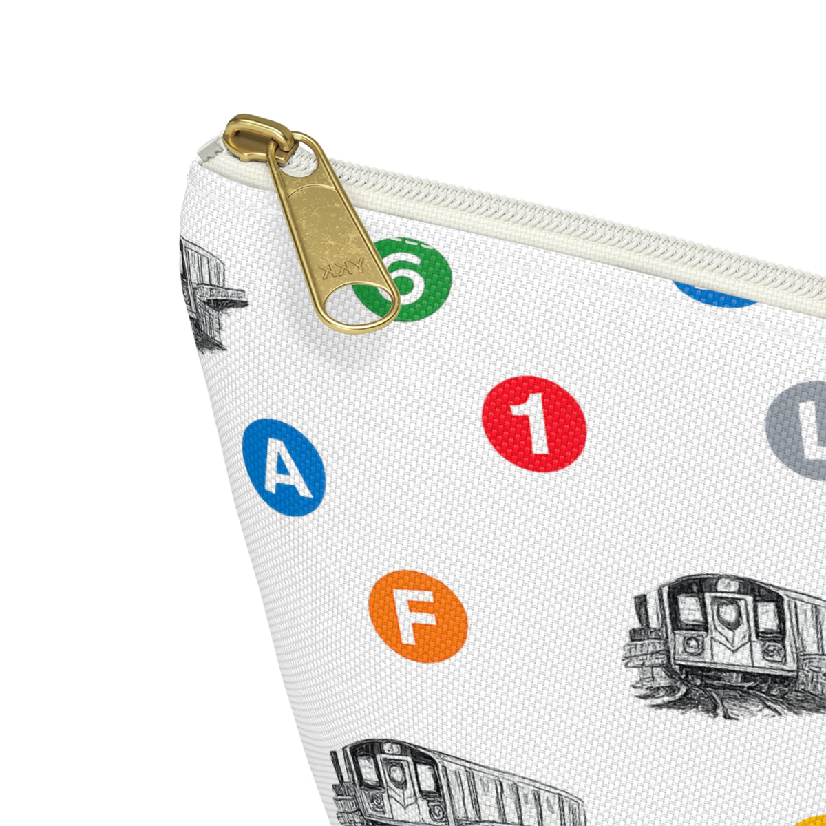 New York Subway Train Transit Icons— T-Bottom Makeup Bag