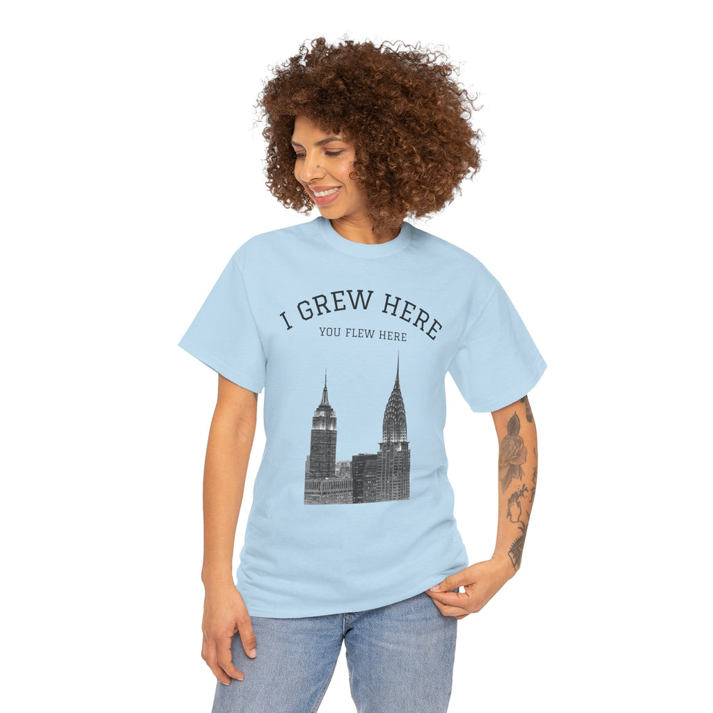 New York City Skyline Tee | I Grew Here You Flew Here Empire State & Chrysler Buildings Manhattan Tee