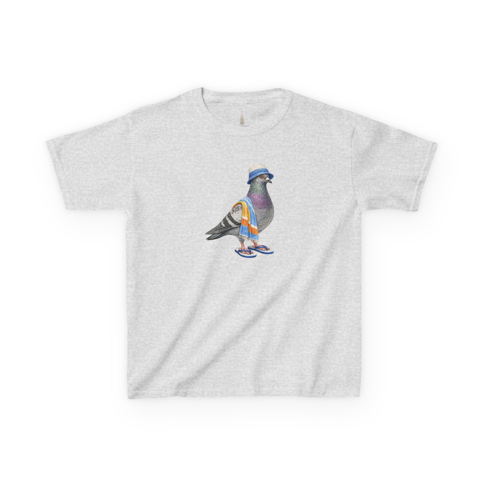 Customizable Coney Island NYC Pigeon Kid Tee —  Cute Bird Beach Bum T-Shirt for Children