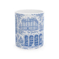 Upper West Side Blue Toile de Jouy Mug | New York Chinoiserie Ceramic Coffee Cup