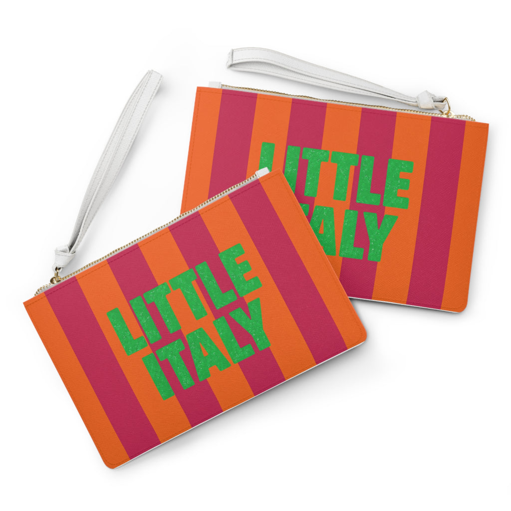 Little Italy Striped Clutch Bag — Colorful Striped Wristlet for Travel & Urban Style