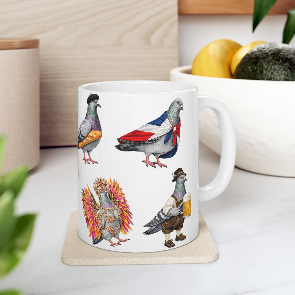 Parade Day New York | NYC Pigeon 11oz Party Time Mug  St. Patrick's Day, Bastille Day, West Indian Day, Puerto Rican Day, Oktoberfest, Dominican Day, Chinese New Year, Gay Pride