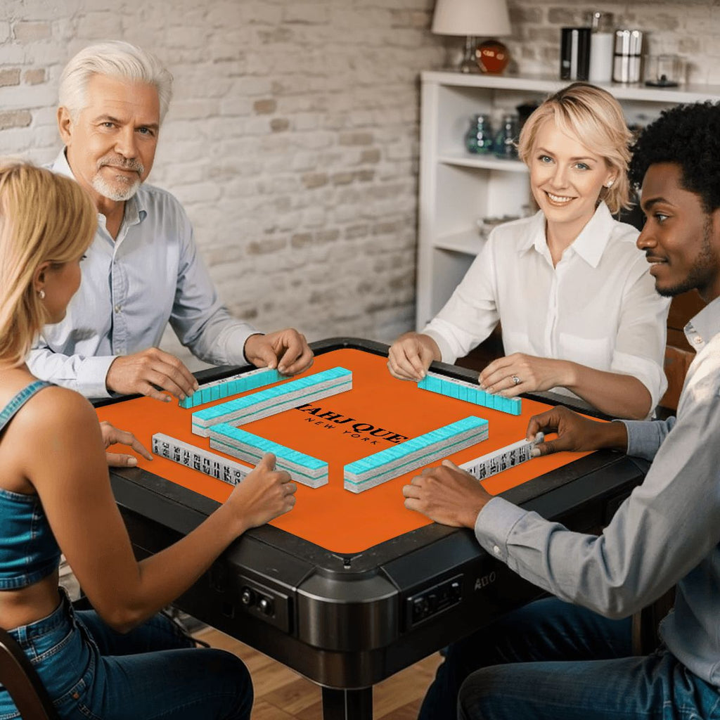 Orange Mahj Queen Mahjong Mat 31.5"x31.5" (Ship Folded)