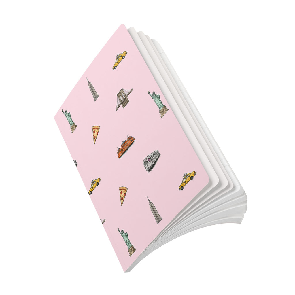 Icons of New York City Pink Softcover Notebook