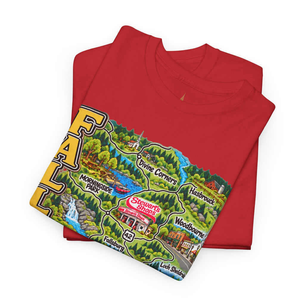 Fallsburg, NY Map T-Shirt  Catskills Upstate New York Tee