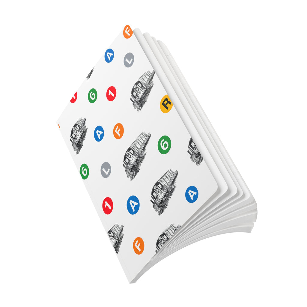 New York Subway Train Transit Icons  Pattern Journal | NYC Metro Subway Pattern Softcover Notebook