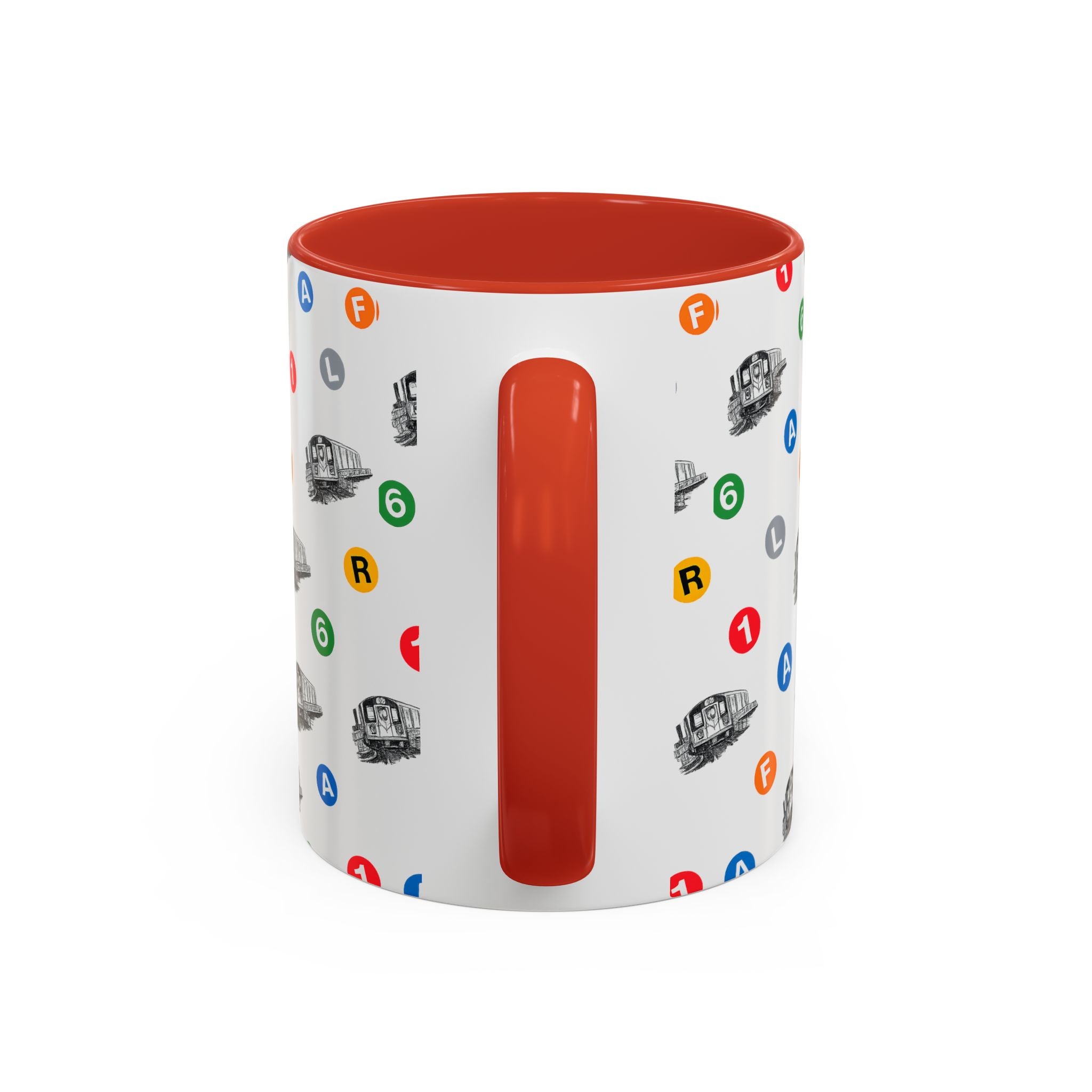New York Subway Train Transit Icons Mug | NYC Metro Subway Pattern Accent Coffee Tea Mug 11oz