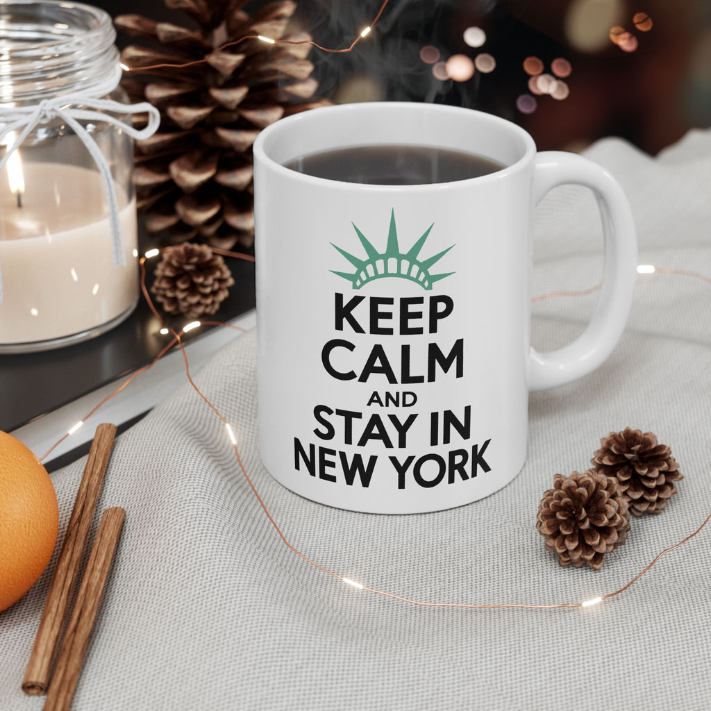 'Keep Calm and Stay in New York' Ceramic Coffee Cup, 11oz