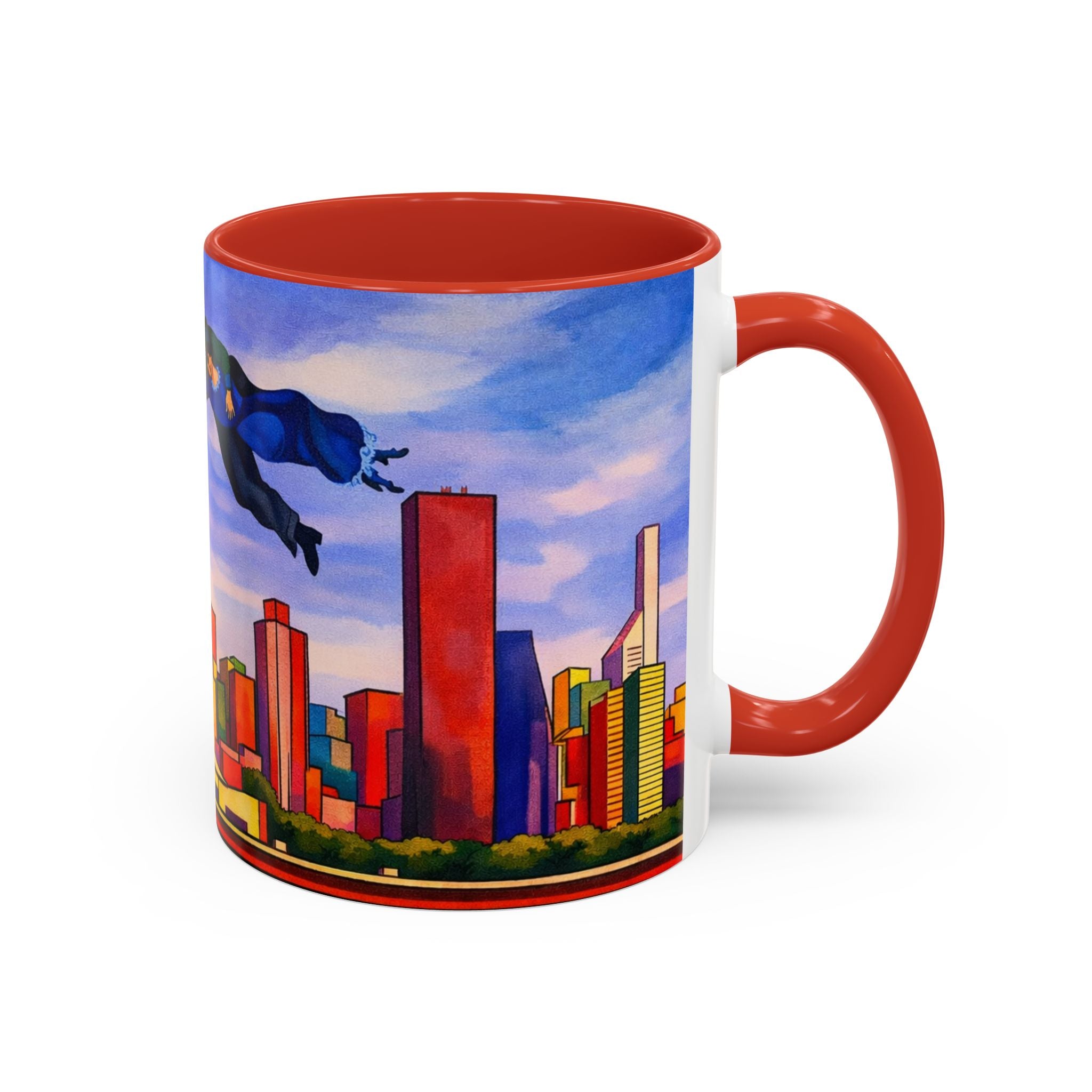 Over The Town  Marc Chagall-inspired Fan Art Manhattan Skyline NYC Accent Coffee Mug