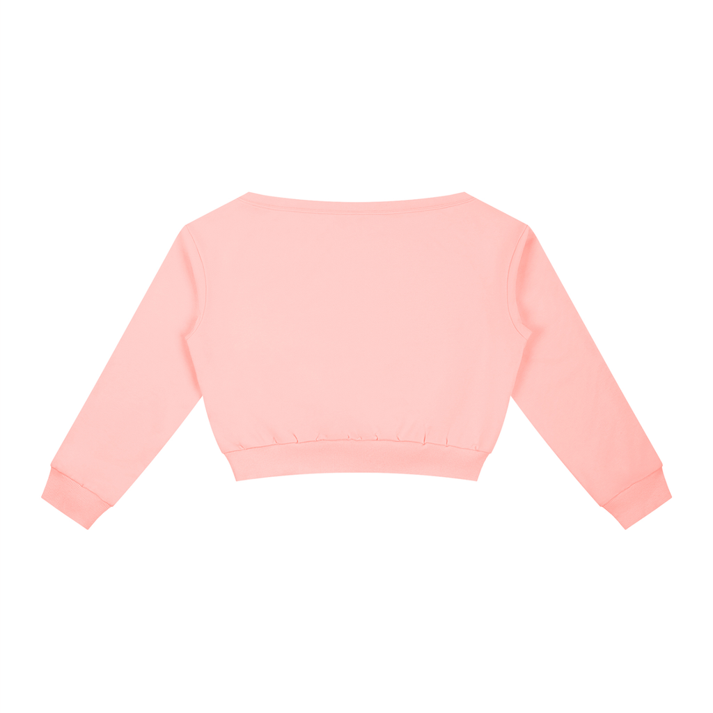 Travel Day NYC Airport Comfy Off-Shoulder Sweatshirt -- "JFK v LGA = NYC" Travel Math Airplane Crop Top