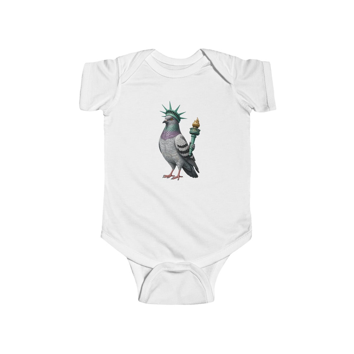Customizable Liberty Island Pigeon Baby Onesie | New Yorker Reveal Infant Bodysuit