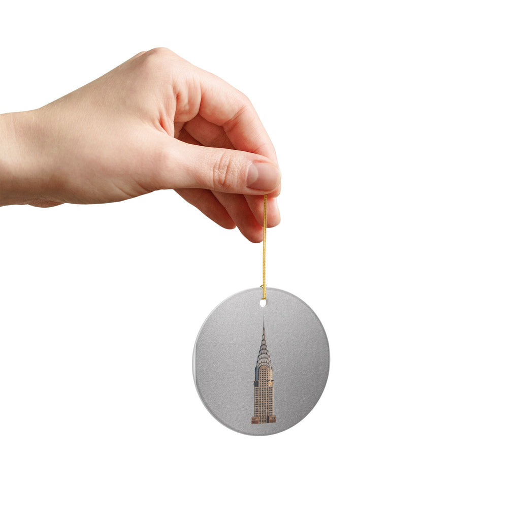 Chrysler Building Ceramic Christmas Tree Ornament — NYC Skyline Holiday Decoration