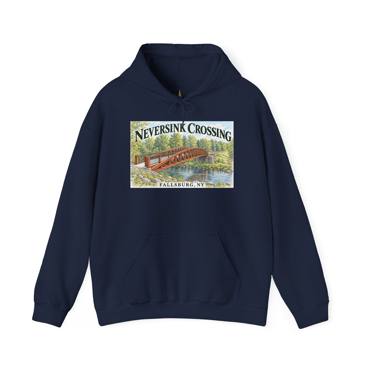 Neversink Crossing Fallsburg Catskills Upstate New York Pullover Hoodie
