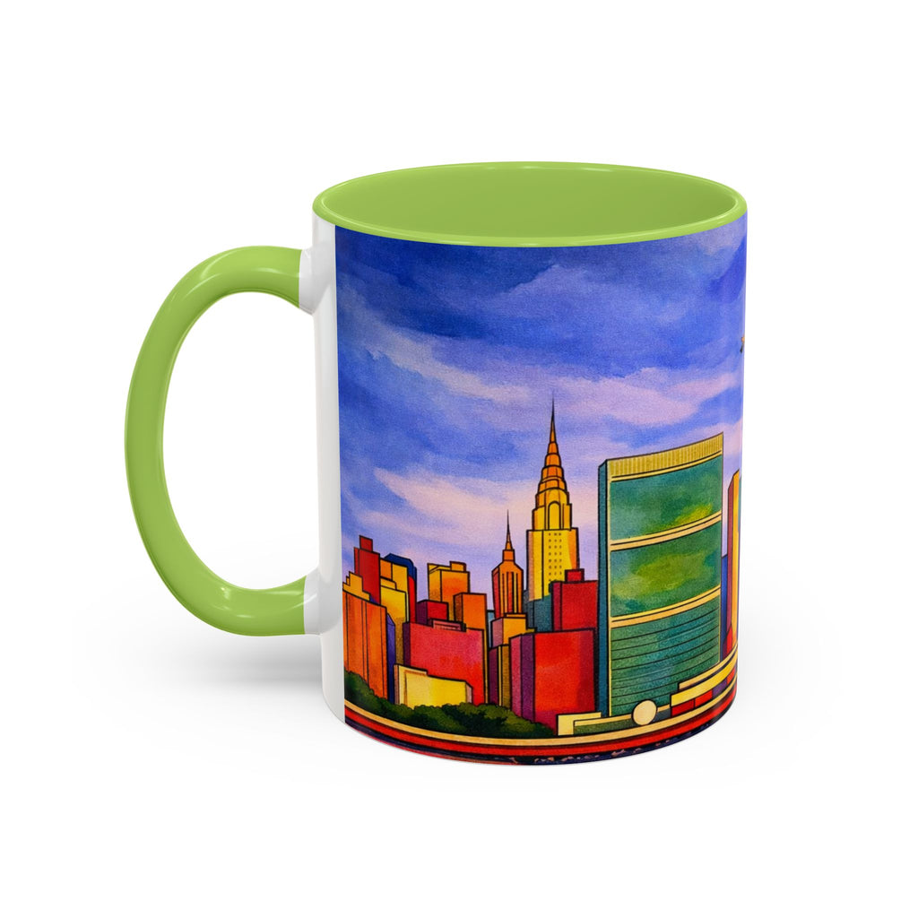 Over The Town  Marc Chagall-inspired Fan Art Manhattan Skyline NYC Accent Coffee Mug