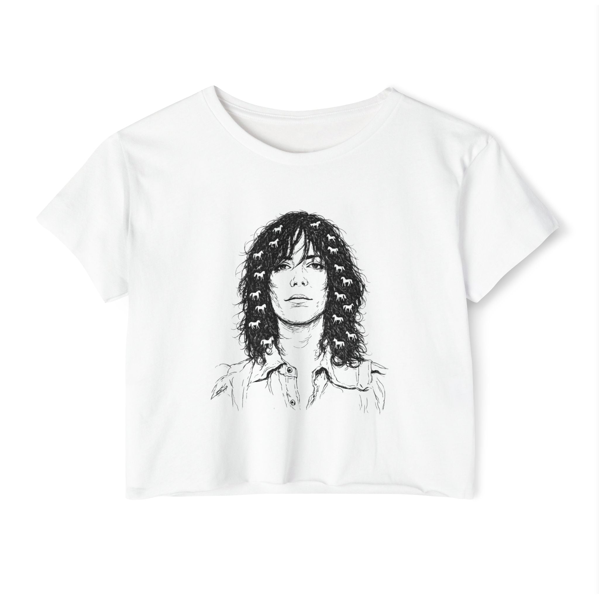 Horses Patti Smith Crop Top T-shirt   Music Tee