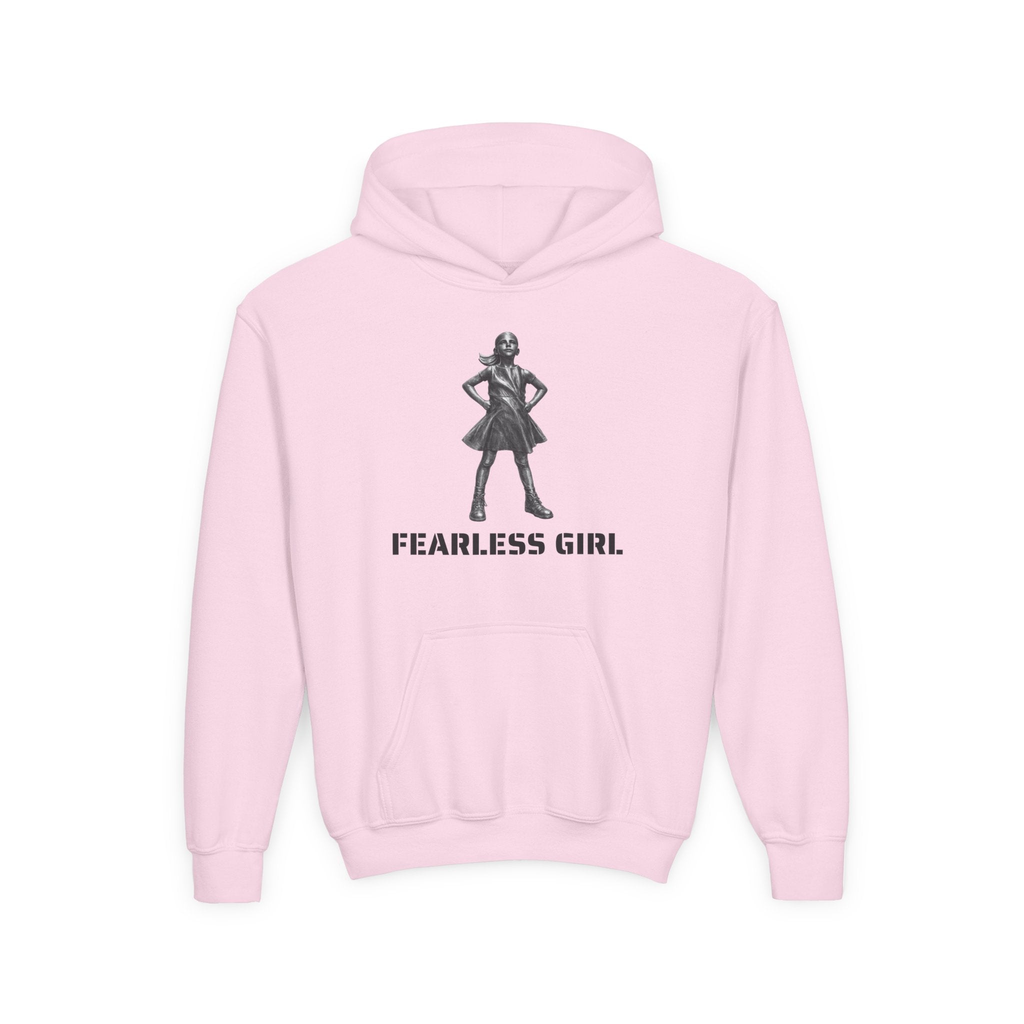 Fearless Girl NYC Kids   Feminist Girl Power New York Childrens Hooded Sweatshirt