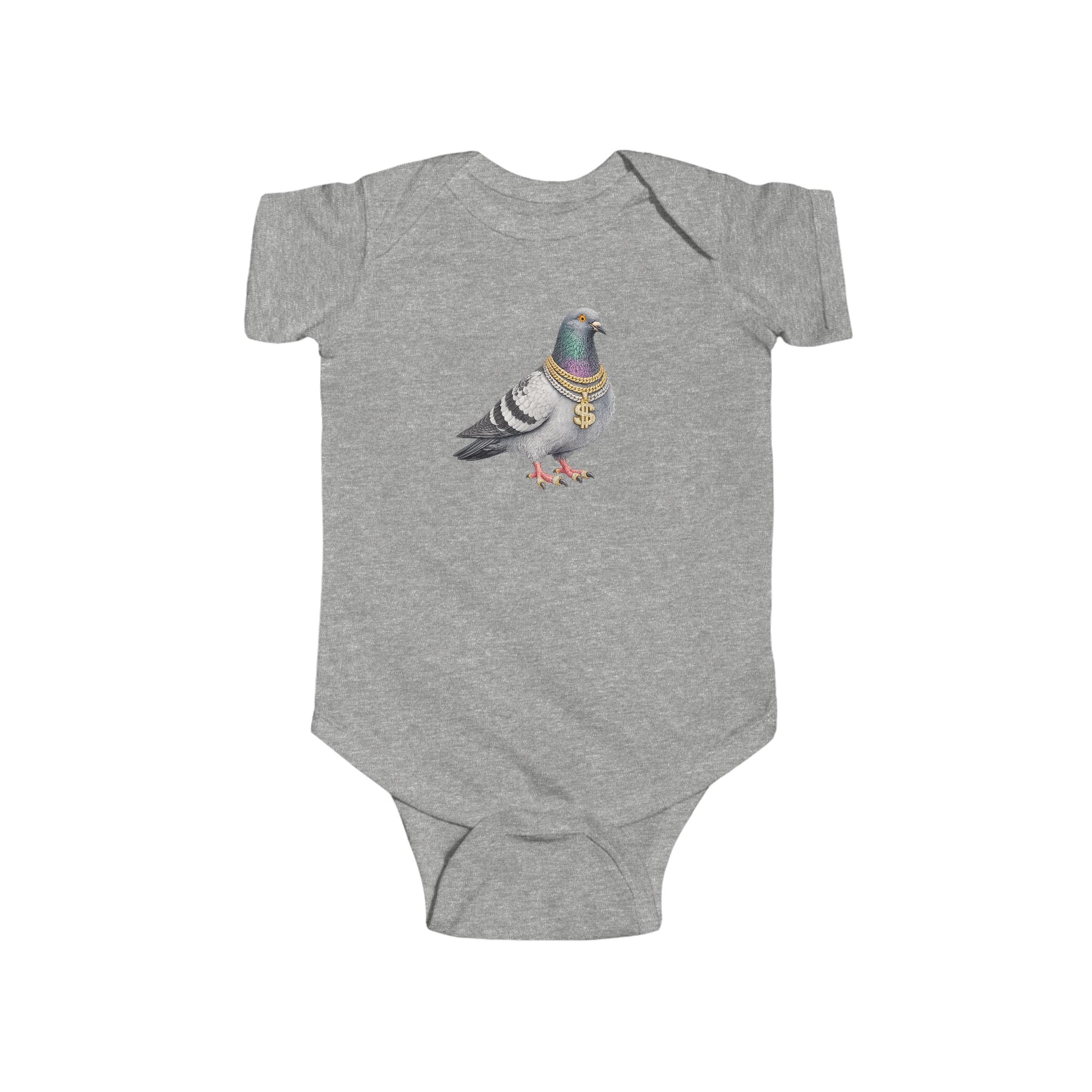 Customizable Diamond District NYC Pigeon Baby Onesie | New Yorker Reveal Infant Bodysuit