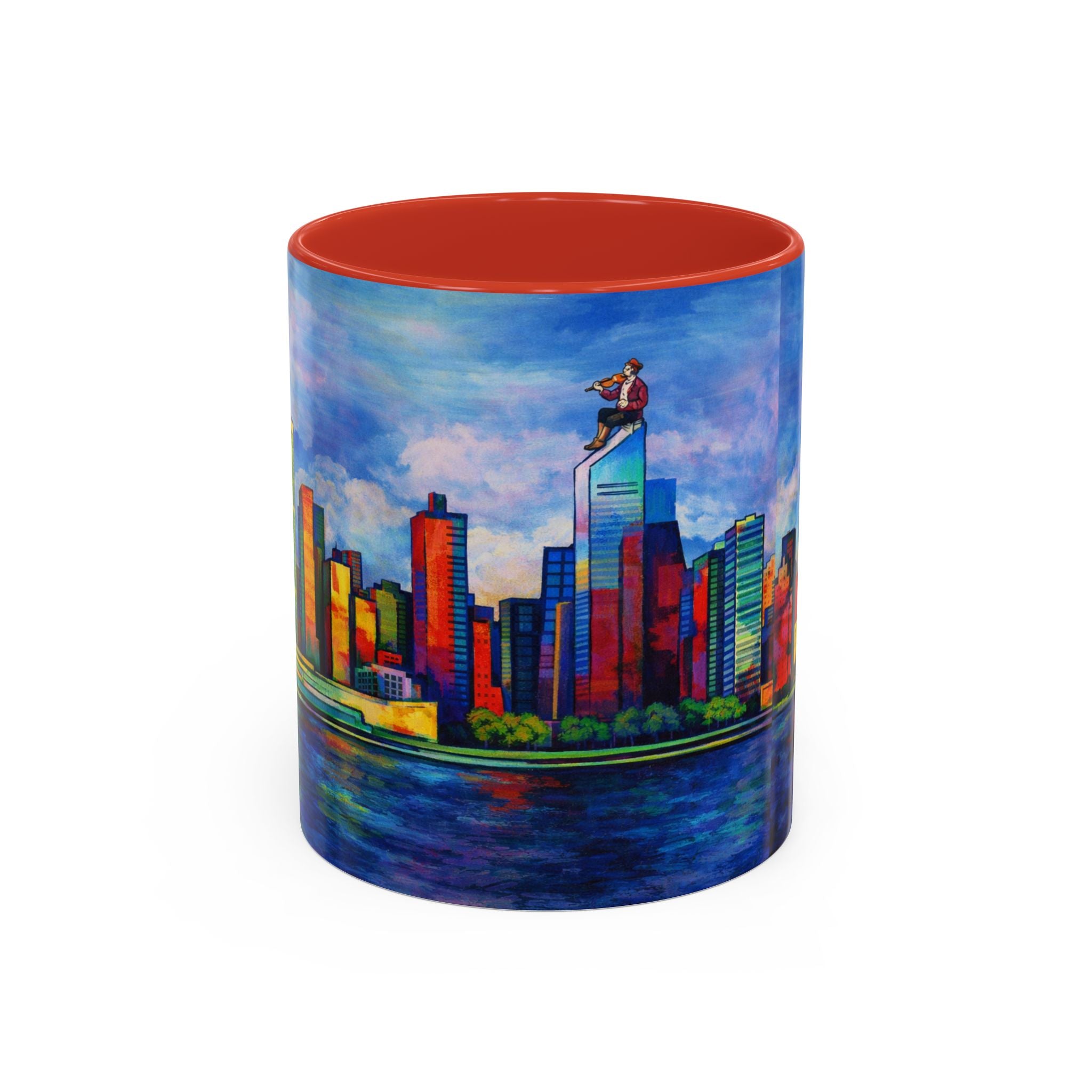 Fiddler on the Manhattan Roof  Marc Chagall-inspired Fan Art NYC Accent Coffee Mug